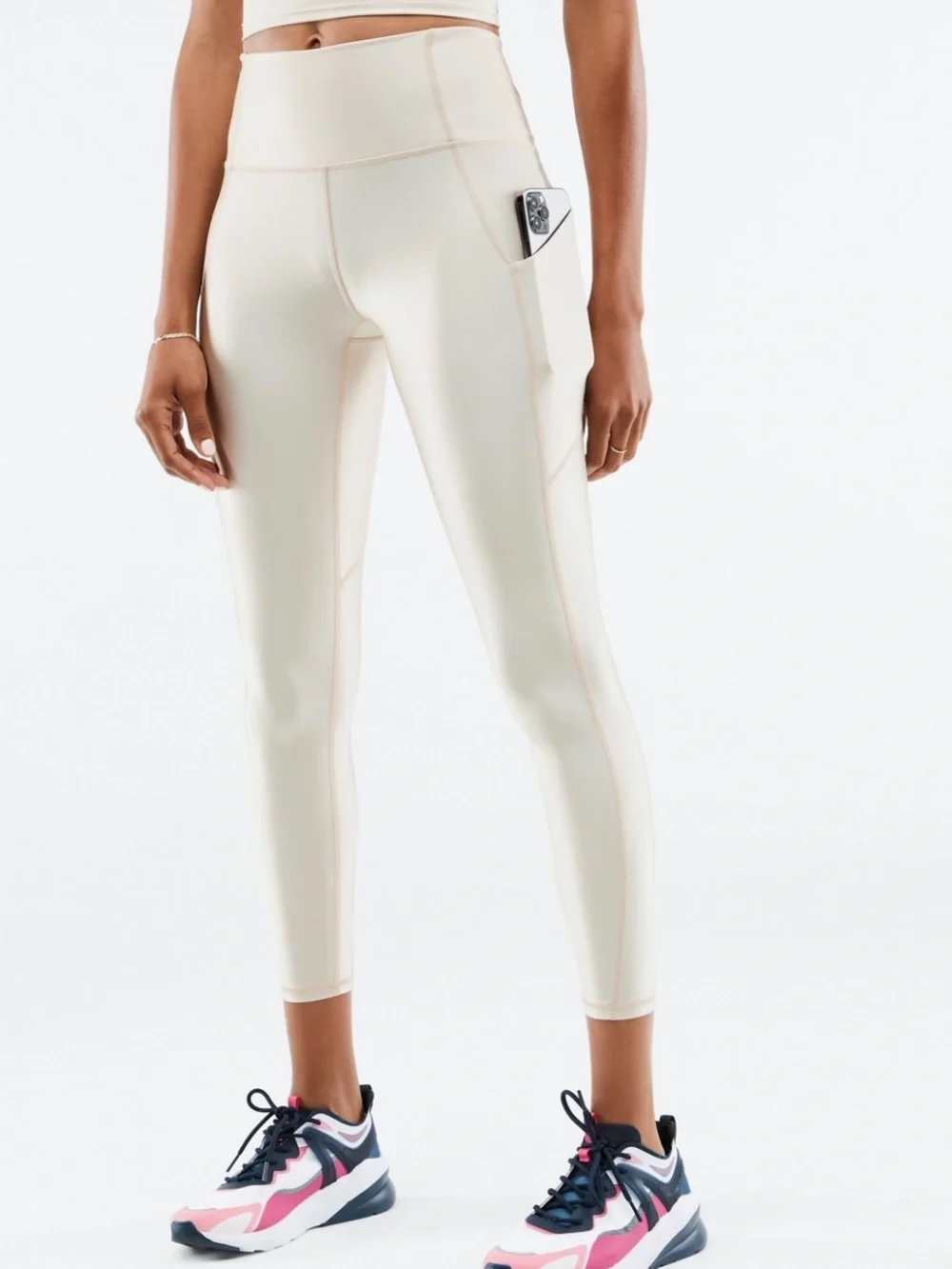 Fabletics Like New Oasis PureLuxe High Waisted Leggings in Grey Mist Shine Small